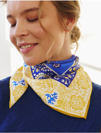 Картинка Шовкова хустина "Культурна спадщита. Вибійка" Sunflower, 60х60 см